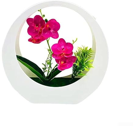 Piante artificiali in vaso, bonsai di orchidea di seta, pianta in vaso da parete Phalaenopsis, decorazione per la casa per soggiorno, camera da letto, ufficio (rosso 2)