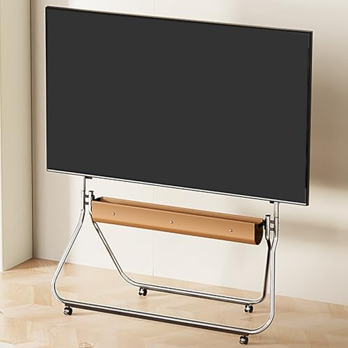 QUSYZD Carrito de TV móvil con Ruedas, Soporte de TV con Ruedas para televisores de 55 a 85 Pulgadas, Estante de TV de Piso con Altura Ajustable, Soporte de TV con Bolsa de almacenam,