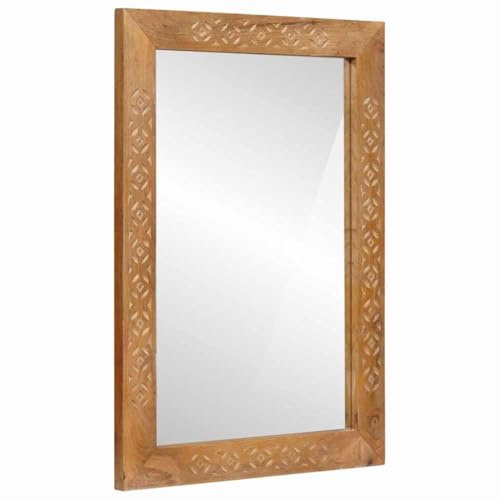 vidaXL Miroir Mural 70 x 50 cm Bois d'ingénierie et Verre, Miroir en Verre élégant, rectangulaire à accrocher au Mur pour Salle de Bain, Chambre, déco Pratique et Style Polyvalent