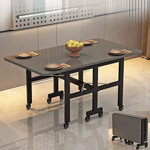 Tavolo da pranzo pieghevole in legno massello, design multifunzionale allungabile per cucina, sala da pranzo, soggiorno e studio, postazione di lavoro salvaspazio, scrivania per PC, 120 x 60 x 75 cm