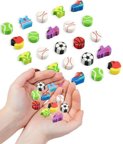 HUVZOR 60 pièces gommes pour Enfants gommes à Effacer Mignons gommes à Crayons gommes de Dessin adaptées aux récompenses de devoirs Prix de récompenses en Classe Cadeaux pour Enfants(Ballon de foot)