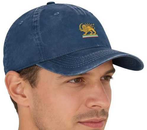 Generico Berretto da Baseball da Cowboy Emblema 'Iran Leone e Bandiera del Sole Cappello Sportivo Traspirante Regolabile Cappello da Sole Unisex per Uomo Donna