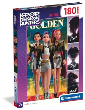 Clementoni - Puzzle per Bambini 180 Pezzi Super, per Bambini 7+ Anni, Illustrazione con Personaggi della Serie K-pop Demon Hunters, Idea Regalo, Made in Italy, 33,5x48,5 cm, 21761