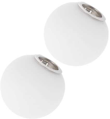 FUOYLOO Lot de 2 Abat-Jours en Verre 60 MM Blanc Mat pour Ampoule G9 à Installation Filetée, pour Ventilateurs de Plafond