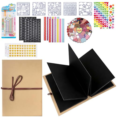 Mini Fotoalbum Set, 2 Stück DIY Leporello Mini Fotoalbum, Fotobuch zum Einkleben, Scrapbook Album Klein für Geburtstags, Hochzeit, Abschluss Geschenk, 17.5 x 11.5 cm