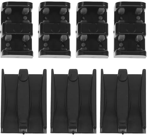 HORIALENCE 1set Shower Room Sliding Door Limiter, Glass Door Stopper Hardware, Bathroom Fitting for Sliding Glass Stabilizing & Position Limiting 1.77'' Black