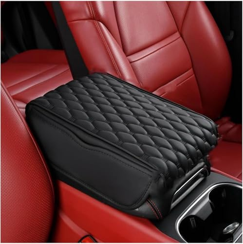 Housse de Console Centrale pour Dacia Duster SUV(2013-2018), d'accoudoirs Voiture Couvercle Protection Anti-Rayures Rangement Tapis Organisation,A Black