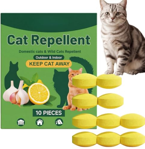10pcs Cat Repellent Tablets for Gardens,Cat Repellent Essential Oils Ball