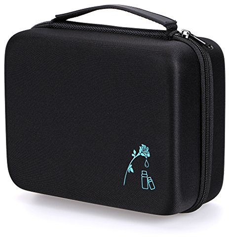 btsky 30 Aufbewahrungsbox mit Griff, Hartschale, EVA-Schaumstoffeinlage, für ätherische öle/ Nagellack, langlebig und wasserdicht, für 30 Flaschen schwarz