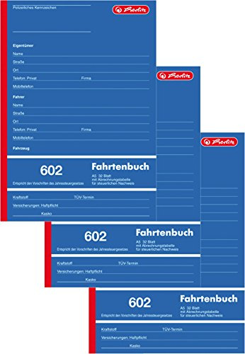 Herlitz 840637 Fahrtenbuch 602, A5 hoch, 32 Blatt (3)