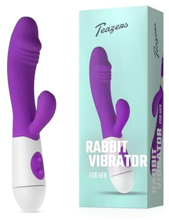 Teazers Realista Rabbit Vibrador – Vibrador Mujer – Estimulación Doble: Clítoris y Punto G – Perfecto como primer vibrador - Morado
