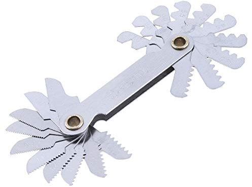 OriGlam Thread Screw Pitch, Thread Gauge Pitch Measures, Stainless Steel 60° Screw Pitch Gauge, Cutting Gauge Tool Measuring Set (Metric, 0.5-7.0 Blades)