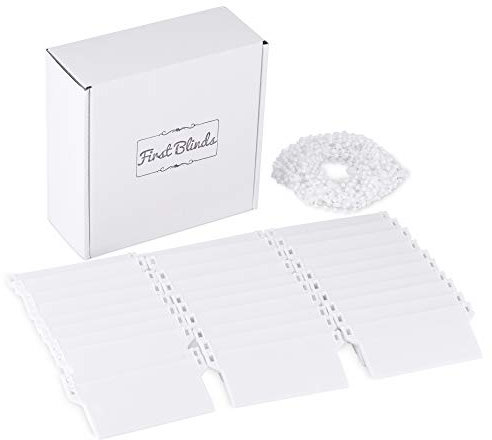 First blinds Ersatz-Set für vertikale Jalousien, 30 Vertikale Blind Weiß Bottom und Kette, 89 mm