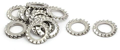 SUPERTOOL Set di rondelle di bloccaggio esterne A2 in acciaio inox Rondella seghettata Rondella metrica (M5, 20PCS)