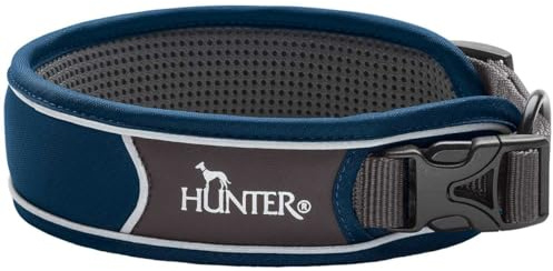 HUNTER DIVO hundhalsband nylon, S, mörkblå/grå
