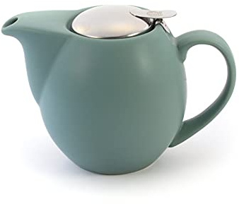 teemando® Théière « Saara » en porcelaine mate bleu pétrole 0,9 l
