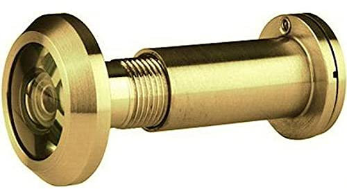 Loops External Door Peephole - Crystal Lens -180 Degree Viewing Angle- Stainless Brass | Exetrnal Door Security Furniture - Peephole Viewer - Recessed Viewing Lens Spyhole
