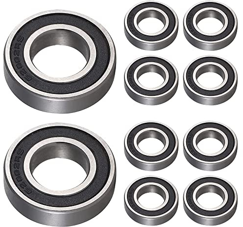 10 Stück 6200 2RS Kugellager 10 mm x 30 mm x 9 mm doppelt geschützte Rillenkugellager für DIY, Drehbänke, Motoren, 3D-Drucker, Fräsmaschinen, verschiedene mechanische Geräte, etc.