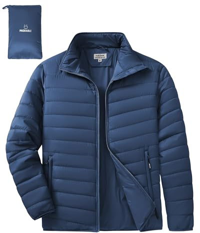 Outdoor Ventures Men's Puffer Jacket Packable Lightweight Quilted Jacket