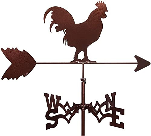 TAISK Wetterfahnen für Dächer, Hahn-Wetterfahne, Windrichtungsanzeiger im Freien, Dach, Garten, Berg, Hofdekoration, Gusseisen-Farm-Windfahne