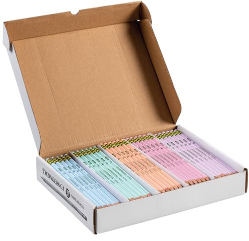 Ticonderoga Wood-Cased Pencils, Pre-Sharpened, 2 HB Soft, Pastel Colors, 150 Count