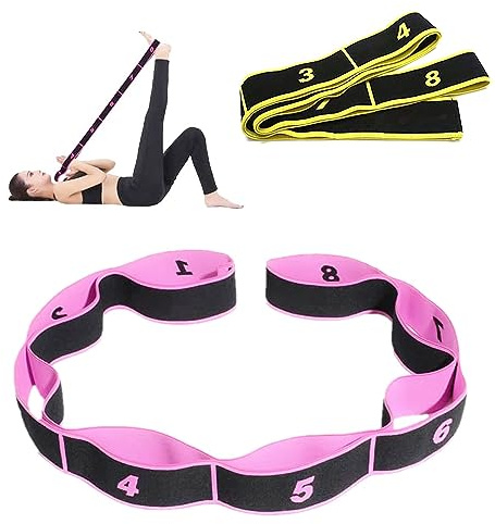 Thgtao 2 Set Fitness Bands, Resistance Bands, Terra Band, Fitness Bands mit 8 Kraftzonen, Gymnastikband für Muskelaufbau, Yoga, Pilates, Physiotherapie(Gelb und Rosa)