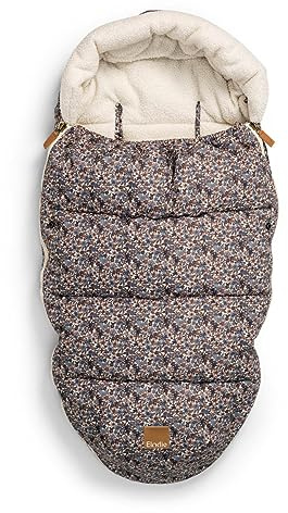 Elodie Details Baby Universal Fit Footmuff, Infant Outdoor Cosy Toes Sleeping Bag with Warm Fleece Lining, Water-Repellent and Windproof, Fits Buggys, Strollers, Prams and Pushchairs - Blue Garden
