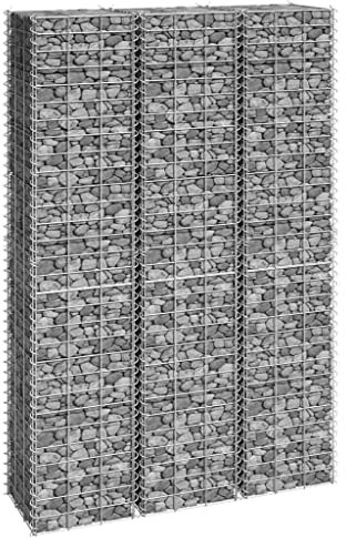 ZQQLVOO Gabionen Wandgitter Stabmattenzaun Gabionen-Hochbeete 3 STK. 30x30x150 cm Eisen Ideale Lösung für platzsparendes Gärtnern und gesunde Pflanzen