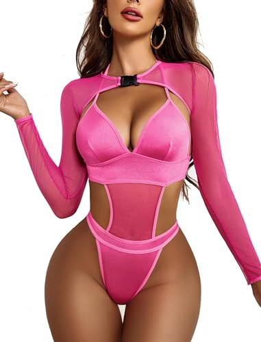 Avidlove Rave Outfits per Donna Lingerie Sexy Body con Fibbia Coprispalle Crop Top Set