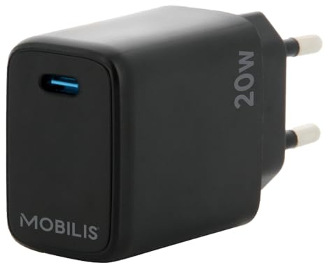 MOBILIS Chargeur Secteur 20W Port USB-C, Adaptateur Charge Mural Rapide pour Smartphone & Tablette