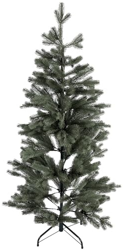 WOHNANDO Weihnachtsbaum künstlich 150cm wie echt Edeltanne Spitzguss Metallständer schneller Aufbau Weihnachten Tannenbaum Christbaum Grün