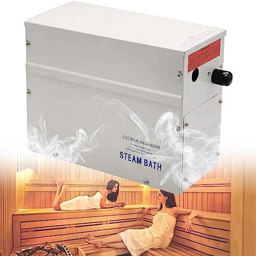 Générateur de Vapeur de Douche 3-21 KW Générateur de Vapeur Auto-drainant Sauna pour hammam Maison Spa 30 Min à 12 Heures Contrôleur étanche, 21 KW