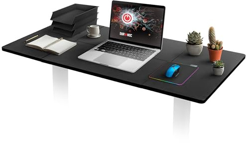 Duronic TT160 BK Tablero de Escritorio sin Patas, 160 x 60 cm, Color Negro