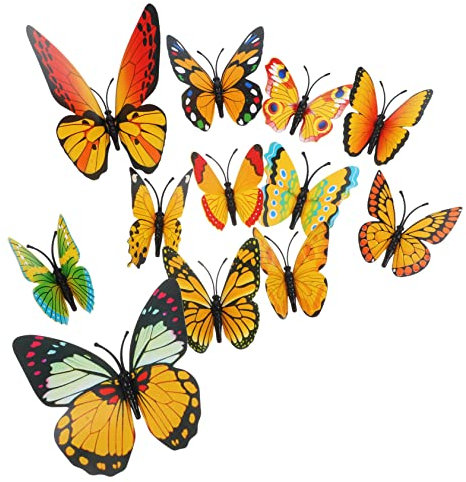 UKCOCO 24stücke Schmetterlings Wandaufkleber Schmetterling Wanddekor Schmetterlingsaufkleber Schlafzimmer Wandaufkleber Wanddekor Wanddekorationen