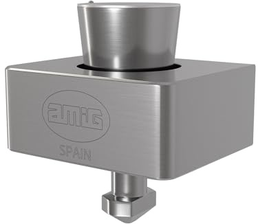 Amig - Serratura quadrata per porte avvolgibili | Per porte oscillanti | Ottone massiccio e cromato lucido | Stelo in acciaio inossidabile e 3 chiavi a punti | Include viti