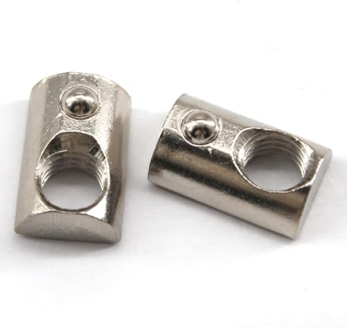 (50 Stück)2020 Series M6 Kugelfeder-T-Nutmuttern Karbonstahl Rollenfedern T-Gleitmutter für europäisches Standard-Aluminium-Extrusionsprofil