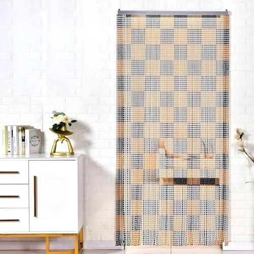 Eiauiuo Acryl Perlenvorhang für Türen und Fenster Hochwertige Fadenvorhang Raumteiler Vorhang Wohnzimmer Schlafzimmer Küche Dekorativer Türvorhang(Quadrat,120x200cm(100 Stränge))