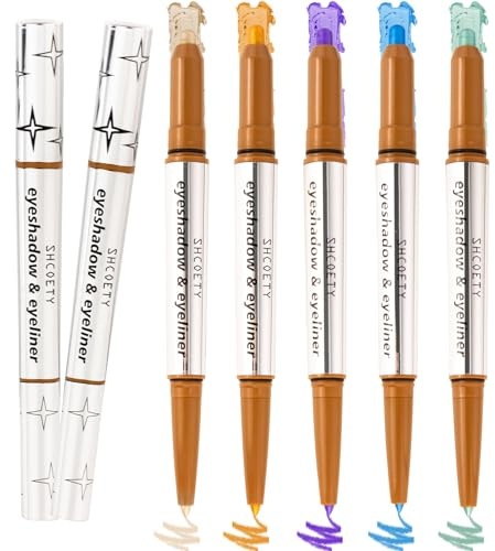 Fard a Paupiere, 5 Couleurs Crayons Fards à Paupières, Fard a Paupiere Creme Crayon à Paupières, Hautement Pigmenté Étanche Longue Durée Séchage Rapide, Mat Fard à Paupières en Stick