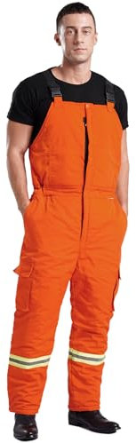 Rswnyirn Unisexe Salopette Bretelles Combinaison de Travail Homme avec Poches Industriel Mecanicien Agricole M-4XL Orange XL