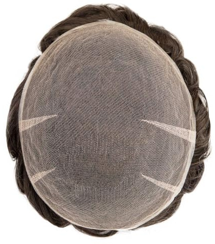 Toupet pour hommes Système complet de cheveux en dentelle suisse pour hommes cheveux humains Respirant Hommes Toupet Racine Blanchiment Nœud Naturel 90% Densité Hommes Dentelle Perruque 8X10（#18）