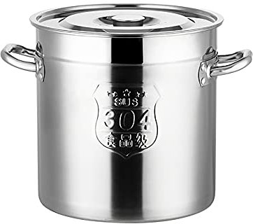 OLSKFUH Stainless Steel Stock Pot with Lid, Stainless Steel Stock Pot Tri-Ply Base Covered Soup Pot, Deep Induction Stock Pot,40 * 40cm,40 * 40cm
