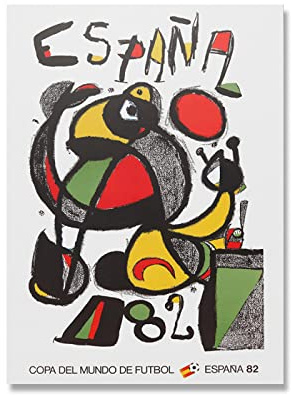 Poster de la Coupe du monde de football 1982 Espagne 82 - Impression sur toile vintage - Sans cadre - 50 x 70 cm