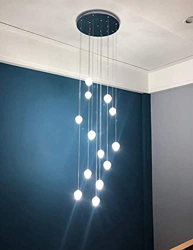 PTLYE Lustre Minimaliste à lumières Multiples pour Salon, escalier Moderne, Long Lustre, créatif, pavillon Duplex, Lustre Long en Spirale, Lampe de Plafond de Chambre à Coucher