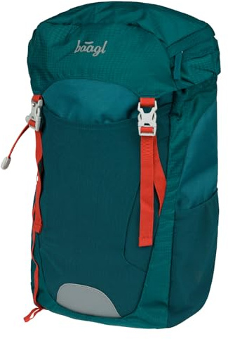 Baagl Kinderrucksack Jungen Mädchen Wanderrucksack Outdoor Tracker - Verde | Ultraleicht Outdoor Rucksack für Kinder bietet mit Brust- und Hüftgurt sowie 14 l Volumen ausreichend Platz für die Schule.