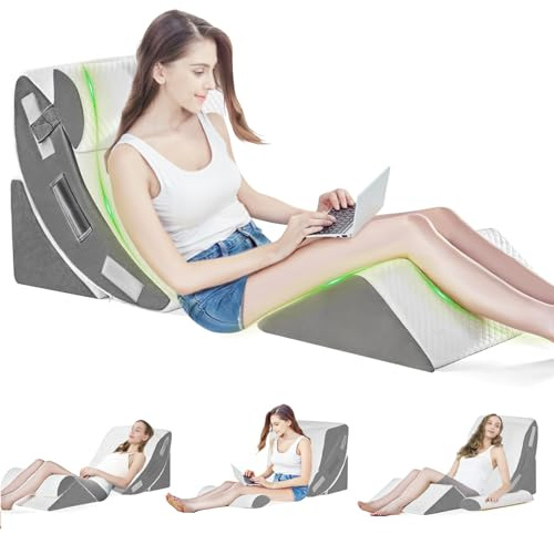 BSTGEKELY 4Pcs Orthopedic Bed Wedge Pillow Set, Memory Foam Wedge Pillow for Post Surgery Back Neck Knee Pain Relief, Adjustable Wedge Pillows for Sleeping with Washable Cover