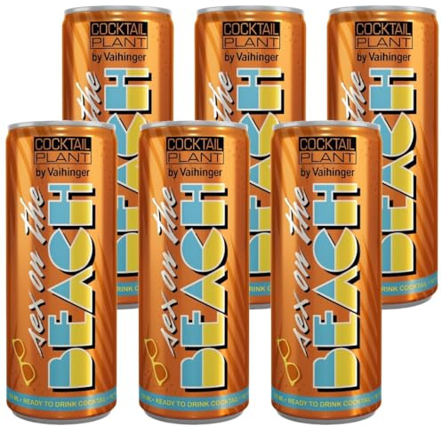 Cocktail Plant Sex on the Beach – 6er-Set Ready-to-Drink Cocktail 6 x 0,25L Dosen (10,1% Vol.) (inkl. Pfand/Mehrweg) - [Enthält Sulfite]