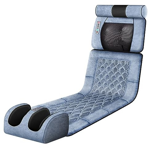 Massagematte zur Linderung von Rückenschmerzen mit Wärme und 10 Vibrationsmotoren - Ganzkörpervibration, Knetmassage für Nacken, Wirbelsäule, Taille und Rücken