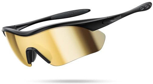 Lamicall Fahrradbrille Herren & Damen, UV400 Polarisierte Schnelle Brille | [22g TR-90 Ultraleicht] HD Multifunktionale Sport Sonnenbrille, Verspiegelte Sportbrille Fahrrad Brille für Laufen, Rennrad