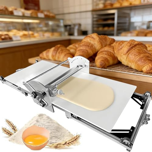 Teigausrollmaschine Elektrisch Für Blätterteig, Professionelle Teigausrollmaschine Pizza Für Zuhause Kommerziell, Automatischer Teigroller Dough Sheeter Machine, Einstellbare Teigdicke 2-30mm