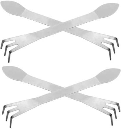 OSALADI Mini Rastrello in Acciaio Inox 4 Pezzi, Strumenti Manuali per Giardinaggio Bonsai, Attrezzi per Terreno e Radici, Utili per Orto e Diserbo Vegetale